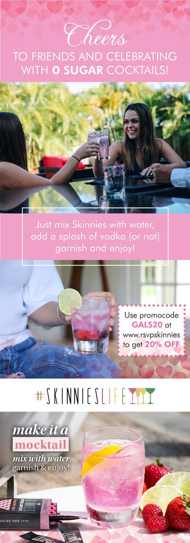 Social Media and Email Campaign Graphic Design for Skinnies Cocktail Mixers