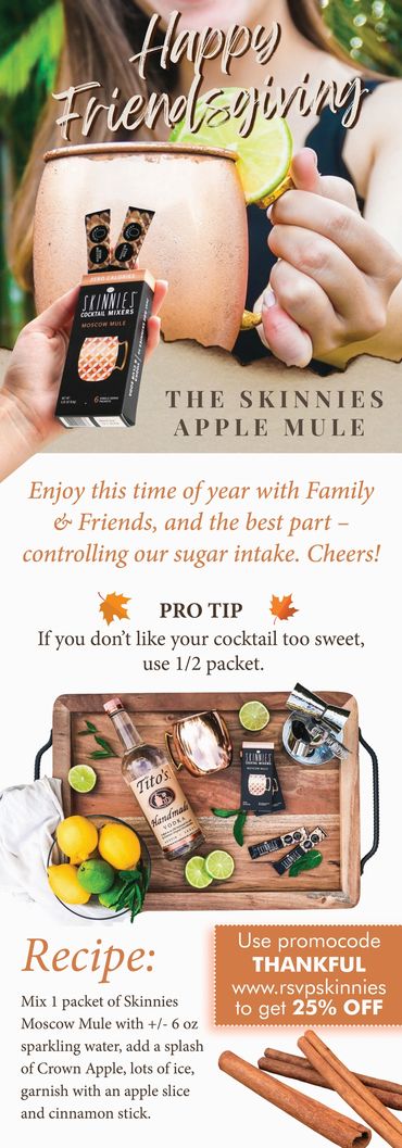 Social Media and Email Campaign Graphic Design for Skinnies Cocktail Mixers