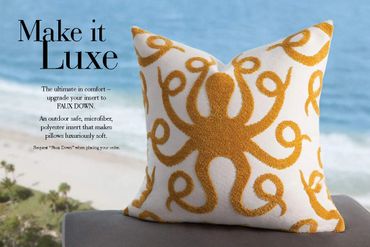 Advertisement for Elaine Smith Luxe Pillows