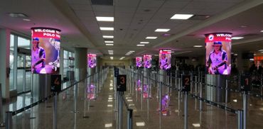 Digital Airport Signage Displays for Celebrity Cruise Polo Team
