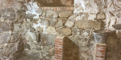 Medford stone foundation repairs in Massachusetts.
