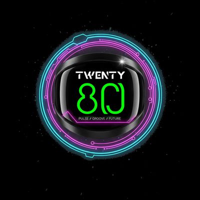 Futuristic neon design with the text 'TWENTY 80'.