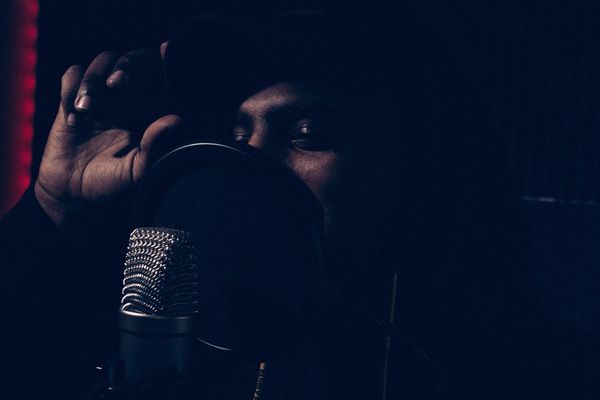 Toronto musician Abu Dhabi vibing in the studio