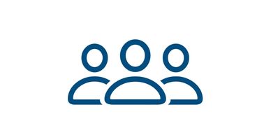 Icon of three people representing a group or community.