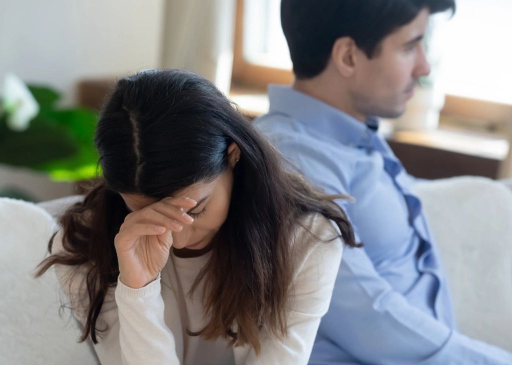 Man and woman not talking to each other