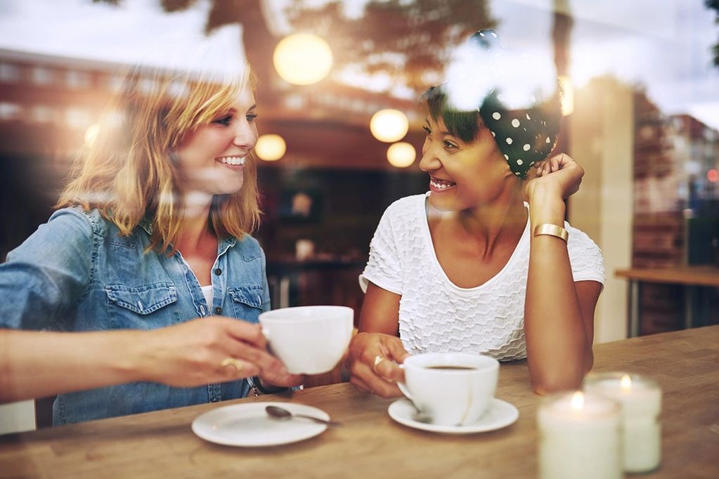 Friends having coffee or tea.