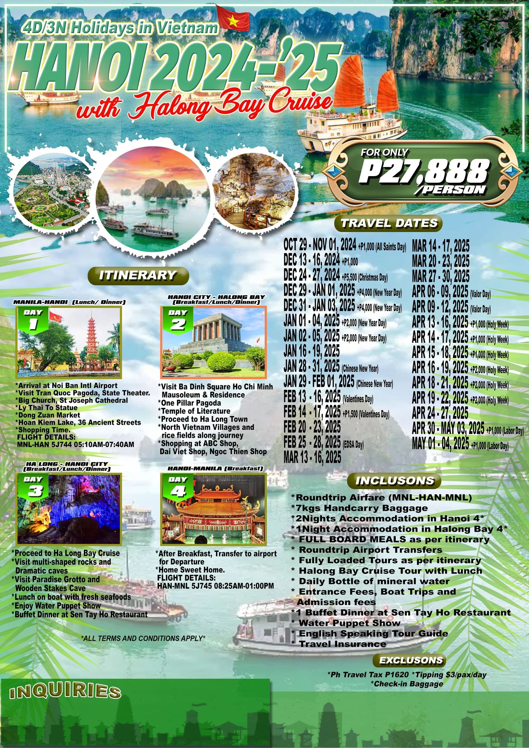 4D3N Holidays in Vietnam 2024-25 - HANOI WITH HALONG BAY CRUISE