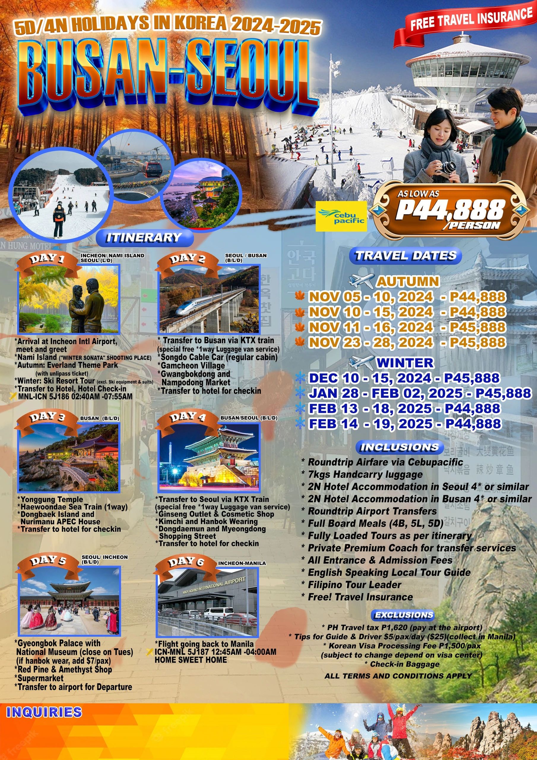 5D4N Holidays in Korea 2024-25 - BUSAN AND SEOUL 