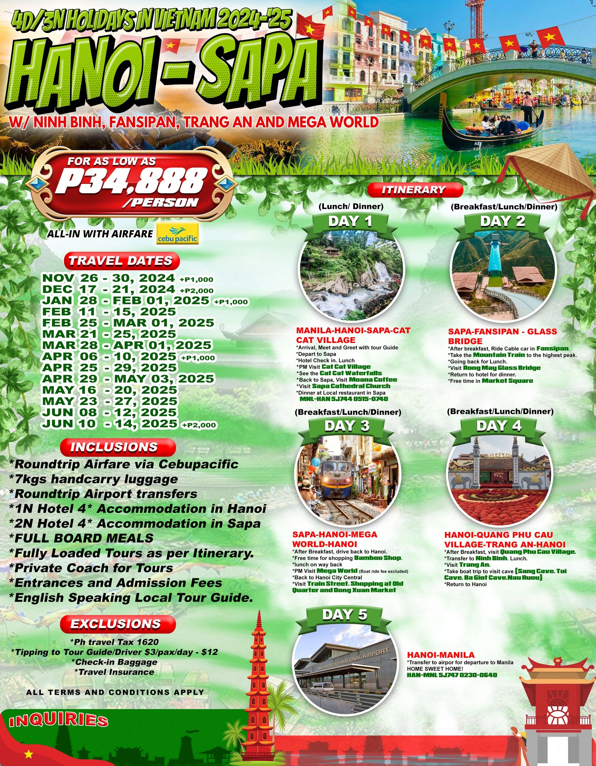 4D3N Holidays in Vietnam 2024-25 - HANOI - SAPA 