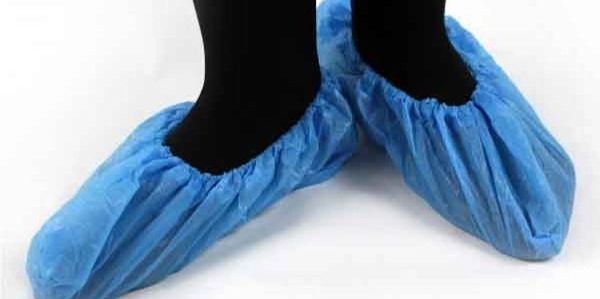 disposable cleanroom overshoes, blue