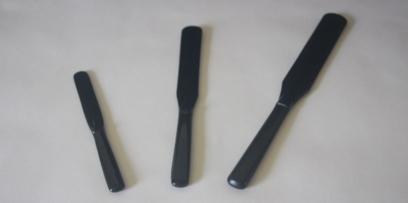Black Spatulas, durable, hard, flexible material, thick film paste and solvent resistant