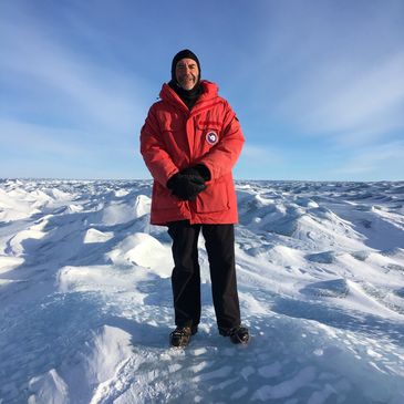 Doing research on the Greenland Ice Sheet. 