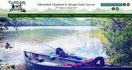 Adirondack Mountain & Stream Guide Service - image of website home page with canoe and fishing gear 