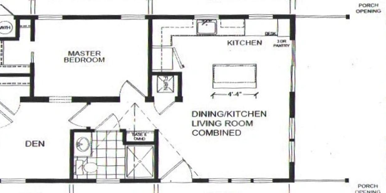 Energy efficient home plus ten foot porch
600 sq. ft. of very efficient living
1 Bedroom, 1 Bath, of
