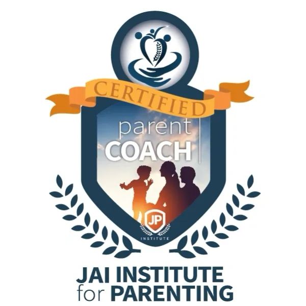 Certified parent coach badge from JAI Institute for Parenting.