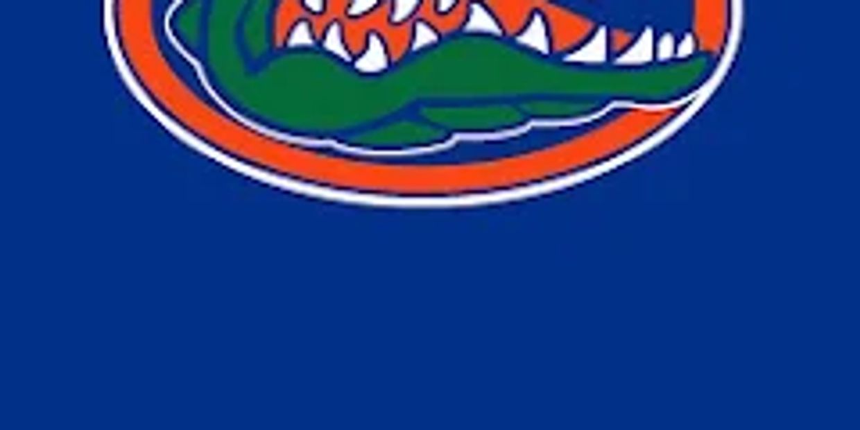 University of Florida Gators logo on blue background.