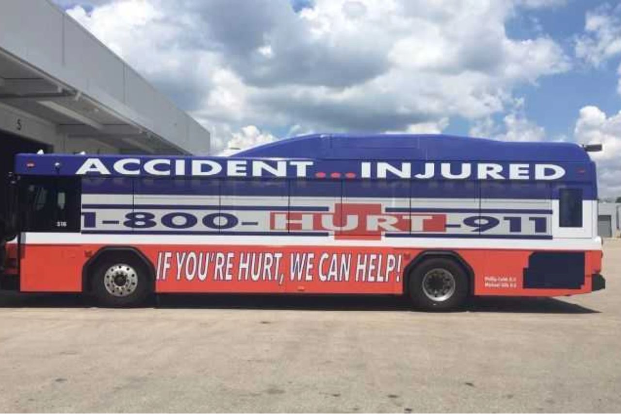 Many personal injury lawyers will advertise on buses, among other places