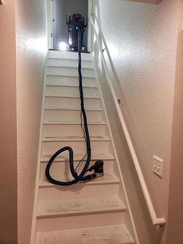 A before image of a client's indoor staircase.