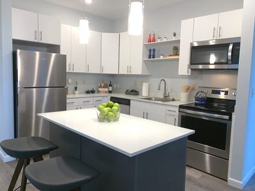 kitchen with quartz countertops