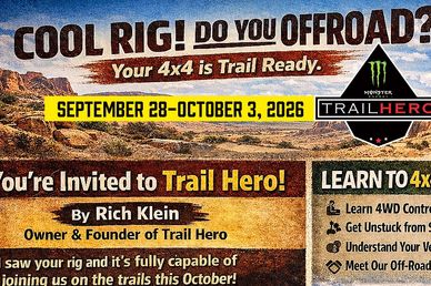 Invitation to Trail Hero offroad event from September 28 to October 3, 2026.
