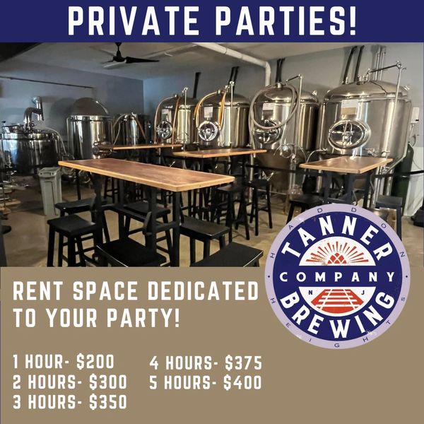 Book a private party or event at the Brewery in Haddon Heights