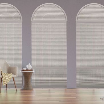 Honeycomb or Cellular Shade Installation.  3 Arches.