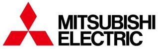 Mitsubishi Electric logo with red emblem and black text.