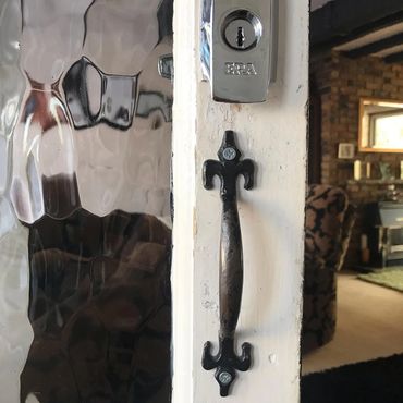 Old style door with privacy glass