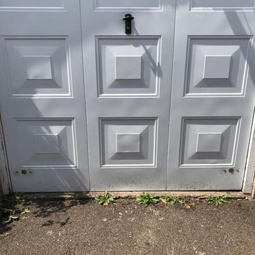 White paneled garage door