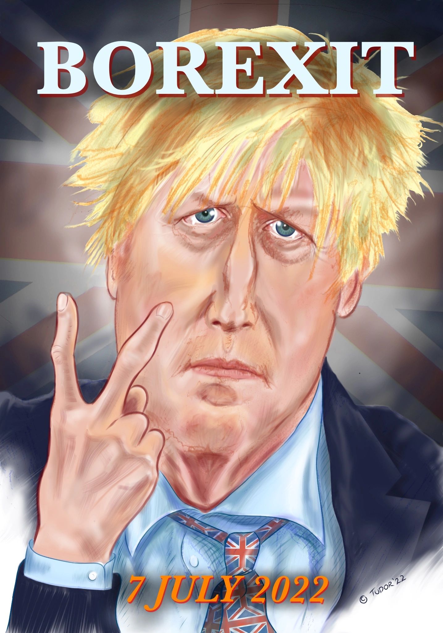 caricature cartoon British politician prime minister Boris Johnson Digital Painting