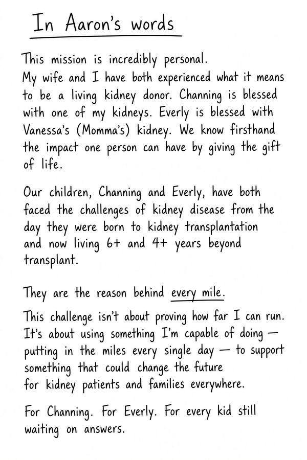 Personal message about living kidney donation and supporting kidney patients.