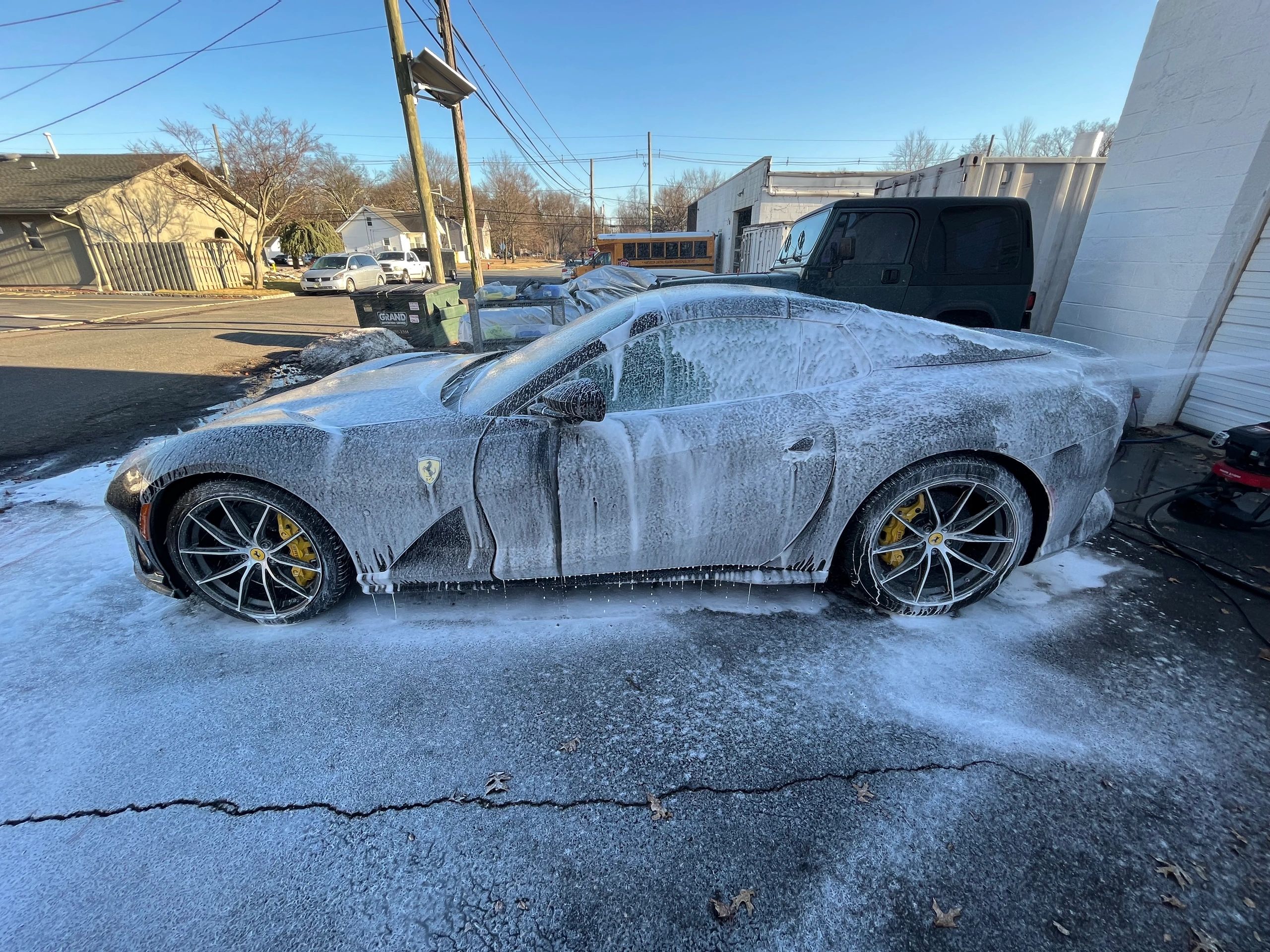 Ferrari 812 Superfast getting foam cannoned 