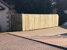 1.8mtr high hit/miss vertical palisade  fencing with top capping rail