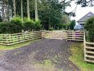 posts and rail fencing with matching gates 