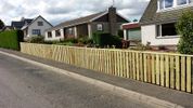 900mm high single sided palisade fencing with top capping rail