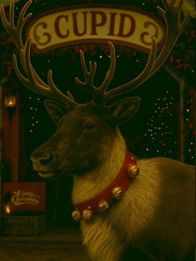 Official Santa Claus's Cupid, the affectionate reindeer of the sleigh team.