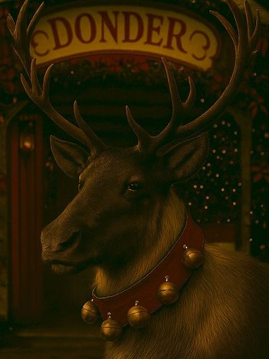 Premier Santa's Donder, the powerful reindeer making thunder in the clouds.