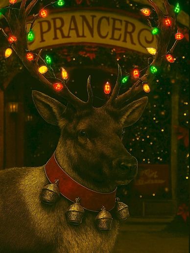 Official Santa's Prancer, the elegant reindeer of festive holiday mirth.