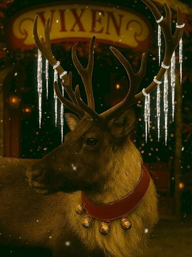 Premier Santa's Vixen, the mischievous reindeer who shares holiday charm.