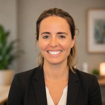 Smiling woman in business attire.