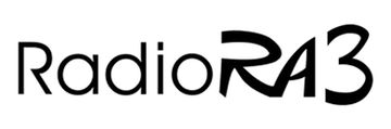 Logo design for Radio RA3 combining text and stylized letters.