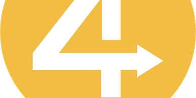 Number 4 with a right-pointing arrow inside a yellow circle.