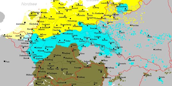 Map of the old German dialects.