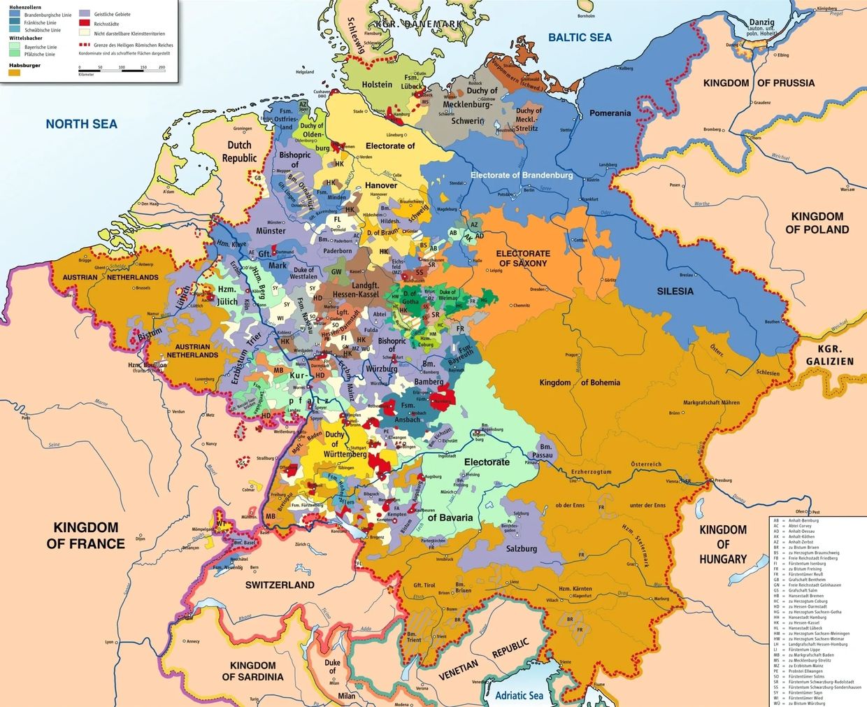 Map of historic Germany.