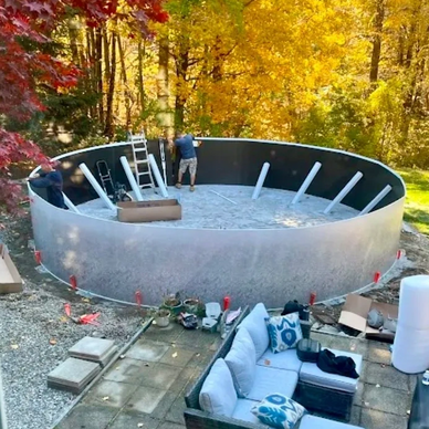 Above ground swimming pool construction