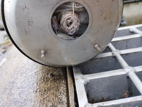 Debris in Pump Impeller causing Partial Blockage