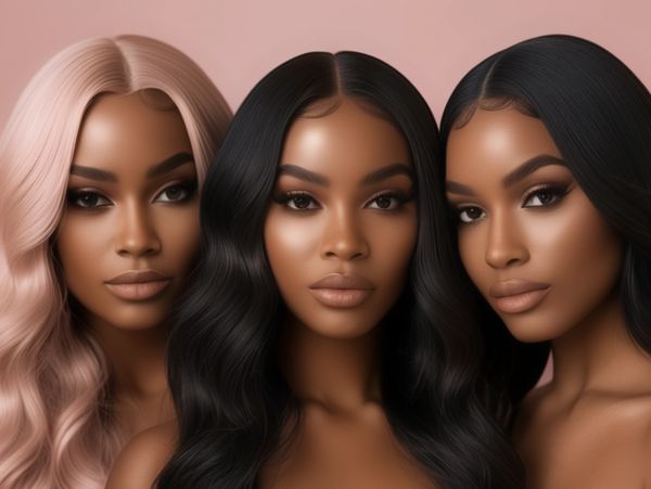 three black women posing in front of a pink background