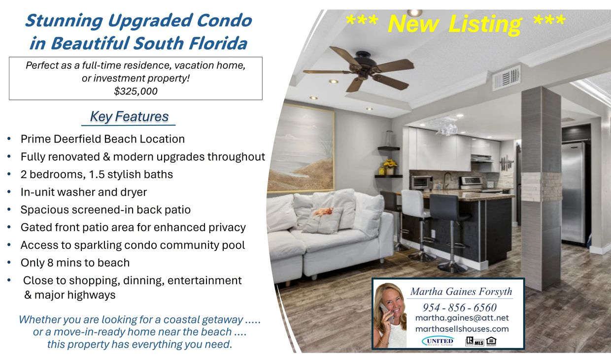 #SouthFlRealEstate #SoFloCondoForSale #DeerfieldBeachCondo #CondoJustListedFL     #SoFloridaCondo