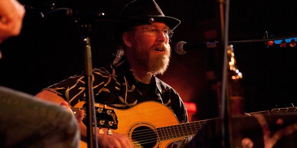 Ben Graffam performing with Billy Needs a Beard at the Polk Theatre. Photo credit Tony Guinn