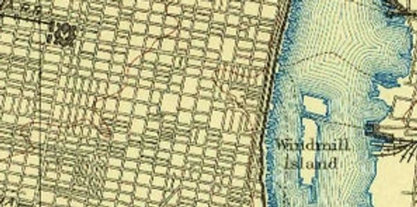 1800's map displaying the location of Liberty Hall and the first meeting place of Congress.